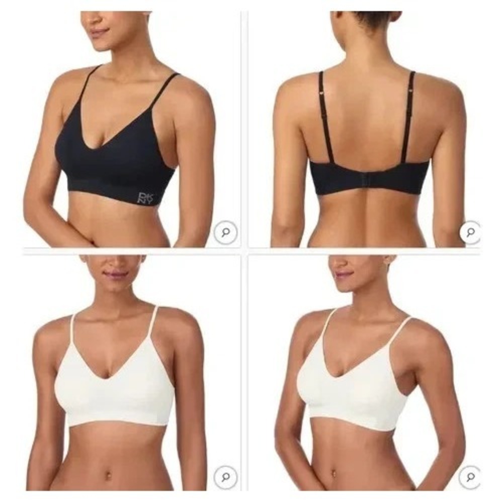 DKNY Seamless Bra 2 Pack Black and White Wireless Bralette Small